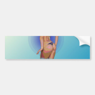 BIKINI BABE. BUMPERSTICKER