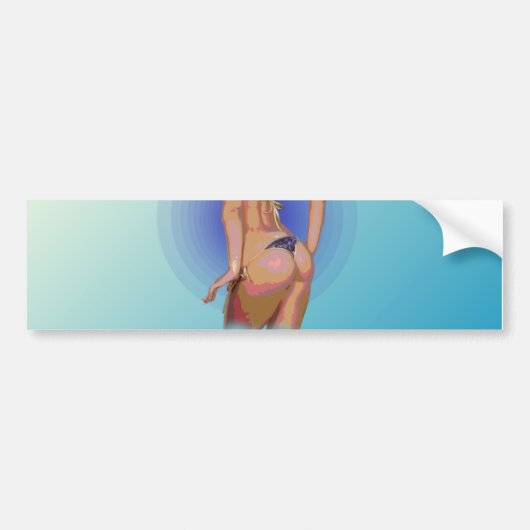 BIKINI BABE. BUMPERSTICKER (Voorkant)