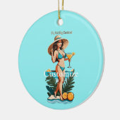 Bikini Babe Groot Pet- Grote Cocktail Thunder_Cove Keramisch Ornament (Links)