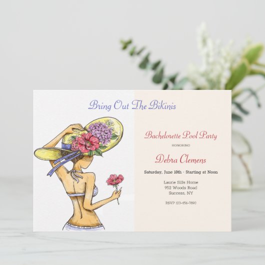 Bikini Babe Invitation (Debout devant)