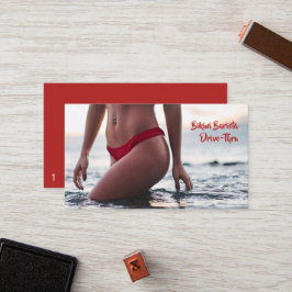 Bikini Belly Barista Coffee Horizontal Drive-Thru Klantenkaartje