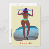 Bikini Booty Beach Meisje Thunder_Cove Kaart (Voorkant / Achterkant)