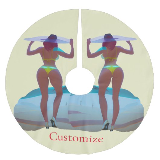 Bikini Booty Beach Meisje Thunder_Cove Kerstboom Rok (Voorkant)