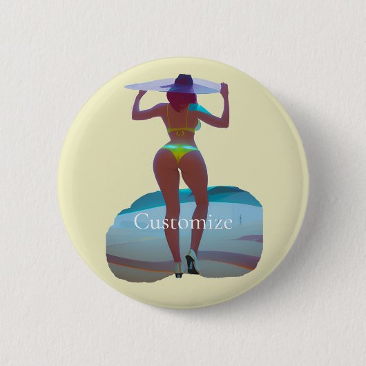 Bikini Booty Beach Meisje Thunder_Cove Ronde Button 5,7 Cm (Voorkant)