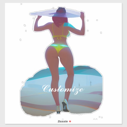 Bikini Booty Beach Meisje Thunder_Cove Sticker (Vel)