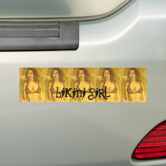 bikini bumpersticker (Op auto)
