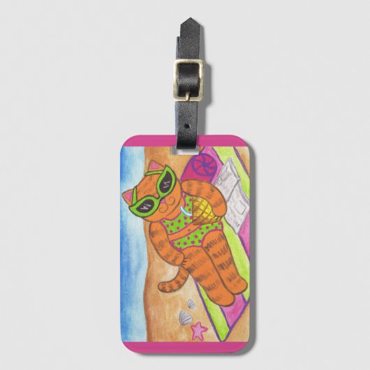 Bikini Cat Bagagelabel (Voorkant (verticaal))