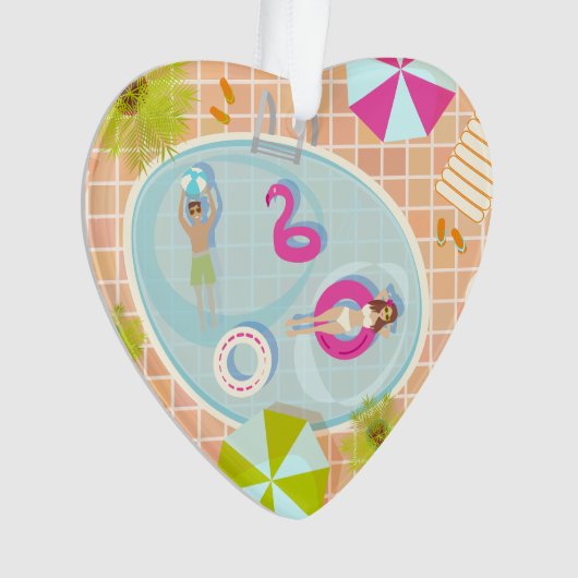 Bikini girl and guy playing swimming pool game (devant)