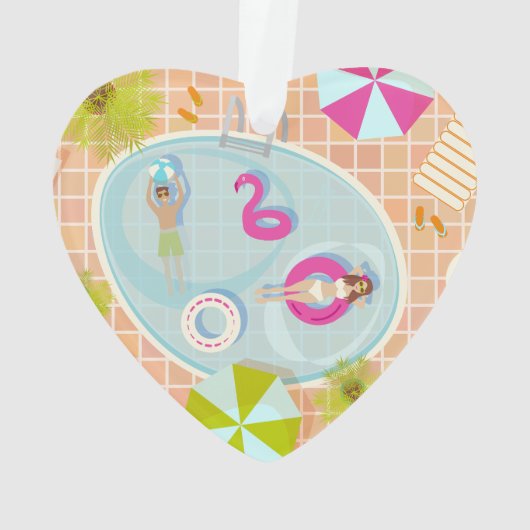 Bikini girl and guy playing swimming pool game (dos)