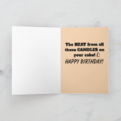 BIKINI GIRL FUNNY SUR LA CARTE D'ANNIVERSAIRE DE L (Intérieur)