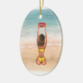 Bikini Girl sur la plage ornement de Noël (Gauche)