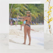 BIKINI GRANDE CARTES D'ANNIVERSAIRE DE LA FILLE DE (Fleur jaune)