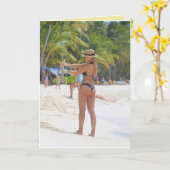 BIKINI GRANDE CARTES D'ANNIVERSAIRE DE LA FILLE DE (Fleur jaune)