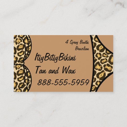 Bikini Leopard Print Visitekaartje (Achterkant)