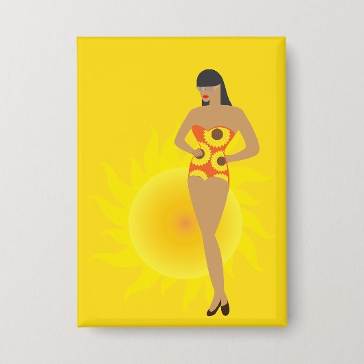 Bikini Meisje Button (Voorkant)