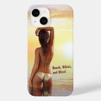 Bikini Meisje Poseren in het Zee bij zonsondergang Case-Mate iPhone 14 Hoesje