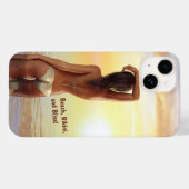 Bikini Meisje Poseren in het Zee bij zonsondergang Case-Mate iPhone Case (Achterkant (horizontaal))