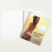 Bikini Meisje Poseren in het Zee bij zonsondergang Planner (Display)