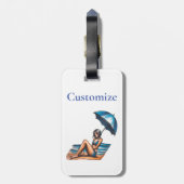 Bikini Meisje Strand Napping Thunder_Cove Bagagelabel (Achterkant verticaal)