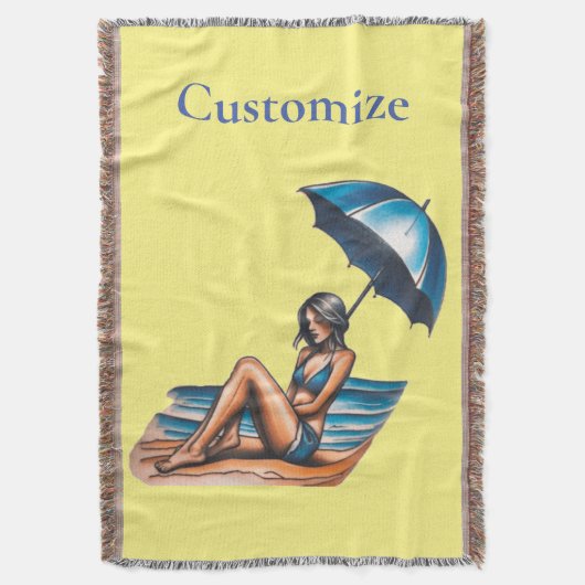 Bikini Meisje Strand Napping Thunder_Cove Deken (Voorkant Verticaal)