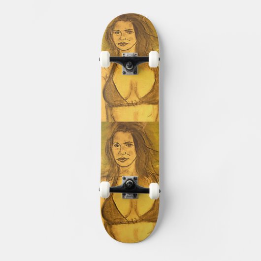 bikini-meisje wandelen skateboard (Voorkant)