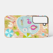 Bikini meisjes en jongens spelen zwembad spel samsung galaxy hoesje (Achterkant horizontaal)