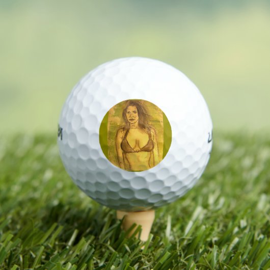 bikini-meisjeskunst golfballen (Insitu Shirt)