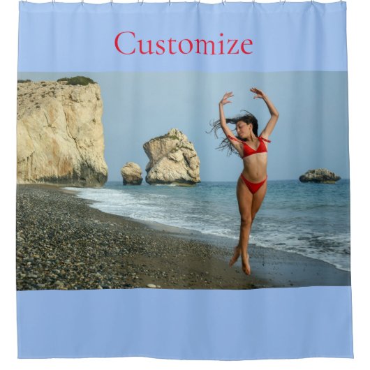 Bikini Model Dansend Thunder_Cove Douchegordijn (Voorkant)