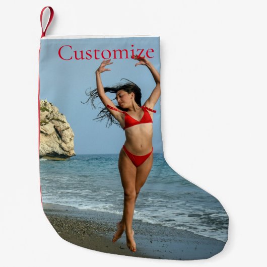 Bikini Model Dansend Thunder_Cove Kleine Kerstsok (Voorkant)