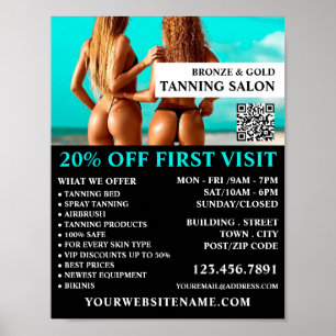 Bikini-modellen, Tanning Salon Adverteren Poster