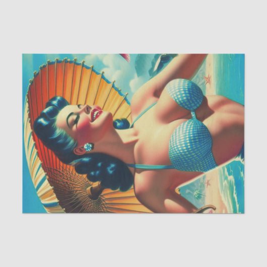  Bikini Pin-up Tissuepapier (Voorkant)