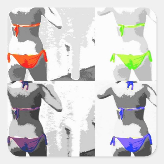 ~Bikini~ POP ART STICKER (Voorkant)