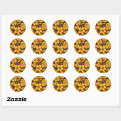 BIKINI ROSE (BROWN/OR) STICKER ROND CLASSIQUE (Feuille)