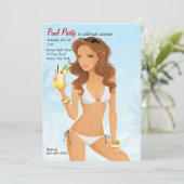 Bikini Schoonheid Uitnodiging (Staand voorkant)