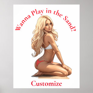 Bikini strand meisje Thunder_Cove Poster