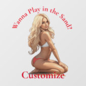 Bikini strand meisje Thunder_Cove Raamsticker (Vel)