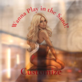 Bikini strand meisje Thunder_Cove Raamsticker (Vel 2)