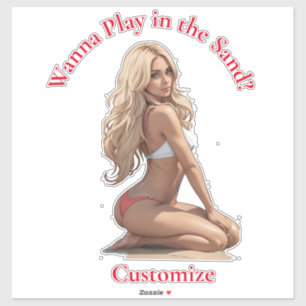Bikini strand meisje Thunder_Cove Sticker