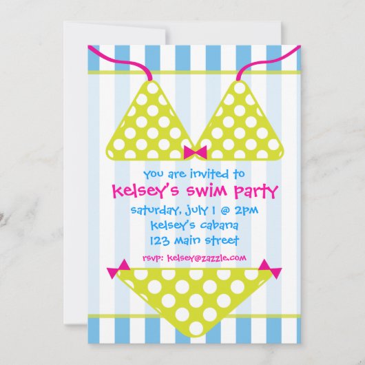 Bikini Swimsuit groep uitnodigingen (Voorkant)