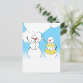 Bikini Time Snowmen Briefkaart (Staand voorkant)