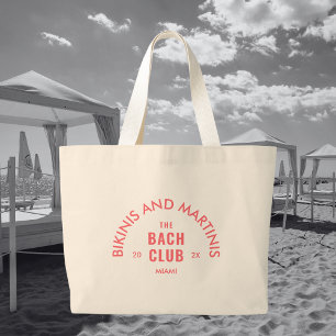 Bikinibroeken en Martini's De Bach Club Custom Grote Tote Bag