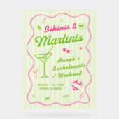 Bikinibroekjes en Martinis Bach-feest welkom Acryl Bord (Voorkant)