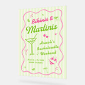 Bikinibroekjes en Martinis Bach-feest welkom Acryl Bord (Hoek)