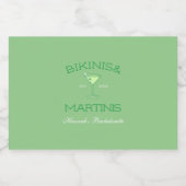 Bikinibroekjes & Martinis Groene Strand Meidenavak Likeurfles Etiket (Enkel label)