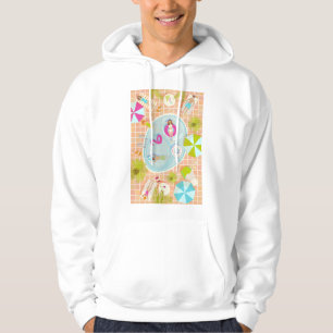 Bikinimeisjes en jongens die zwembadspel spelen hoodie