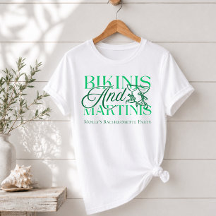 Bikinis en Martinis Aangepaste Bachelorette Feestj T-shirt