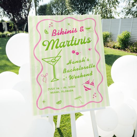 Bikini's en Martinis Bach Party Welkom Acryl Bord