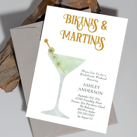 Bikinis en Martinis Bachelorette Party Weekend Kaart