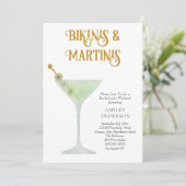 Bikinis en Martinis Bachelorette Party Weekend Kaart (Staand voorkant)