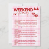 Bikini's en Martinis Bachelorette reisschema Kaart (Achterkant)